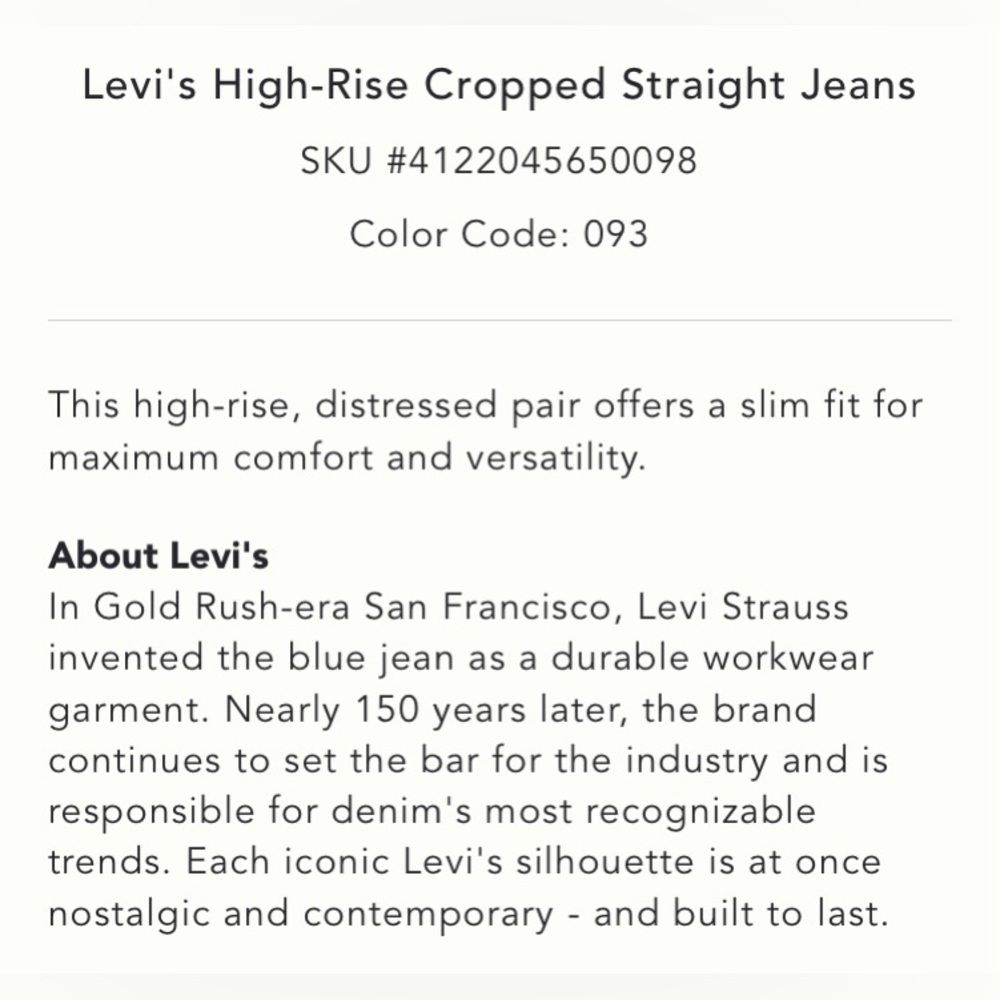 Levi’s | 724 High-Rise Straight Crop Medium Blue Size 32 - Picture 6 of 14